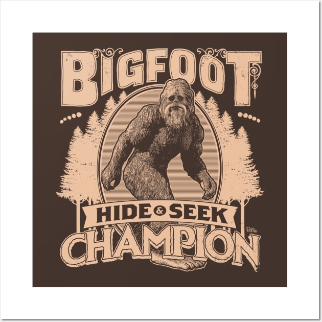 Bigfoot - Hide & Seek Champion Wall Art by Captain_RibMan